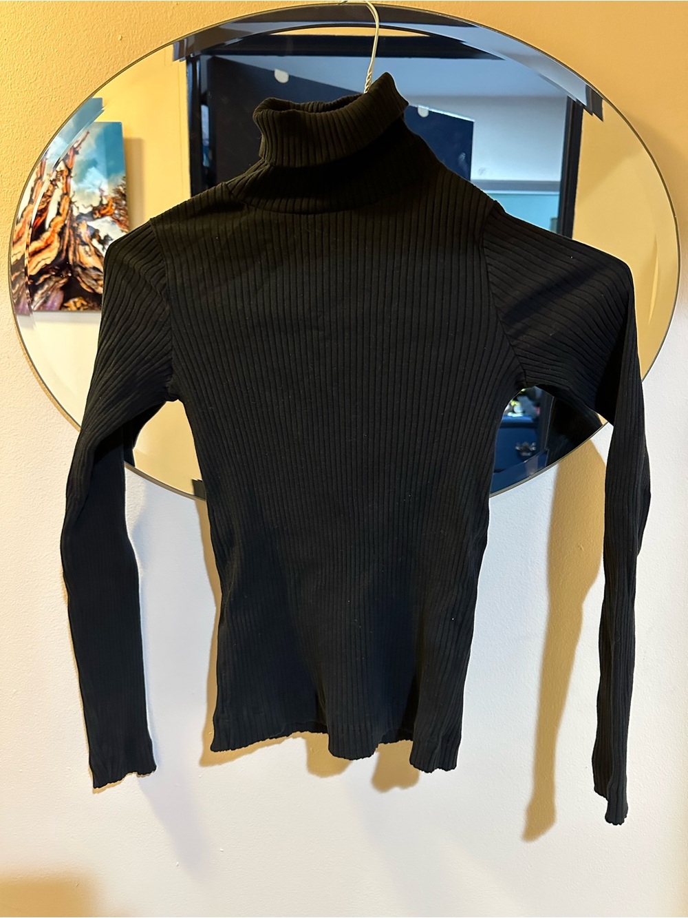 Zara Girls Black Ribbed Turtleneck Long Sleeve Top Size 11-12